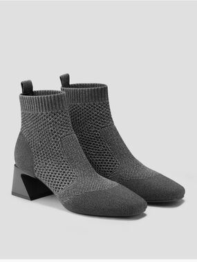 Vivaia Square-Toe Perforated Heeled Boots (Melissa)